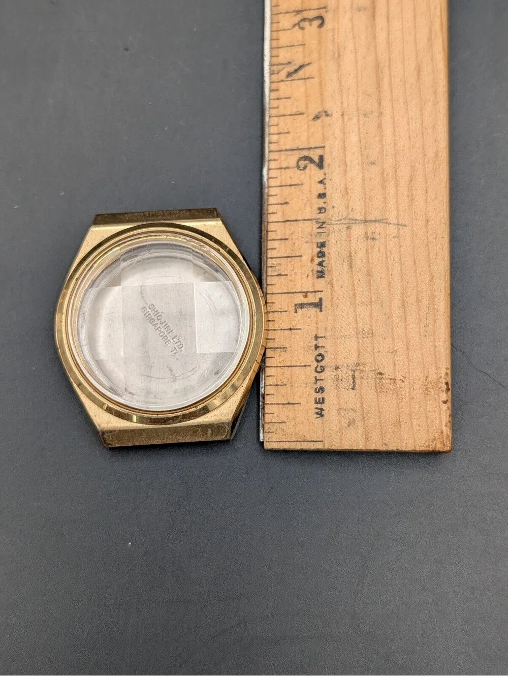 Vintage Pulsar Seiko Watch Case Shell Faceted Mineral Crystal Y563-8549 Parts